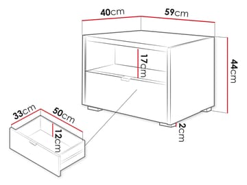 Sovren Nattbord 59 cm - Brun - Møbler - Bord - Avlastningsbord & sidobord - Sengebord & nattbord