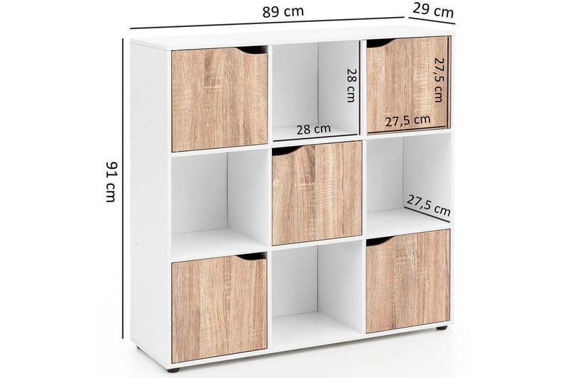 Stående hylle Wohnling Massa Melaminbelagt Sponplate med Oppbevaringsplass 5 Dører Moderne - Møbler - Bord - Avlastningsbord & sidobord - Konsollbord & gangbord
