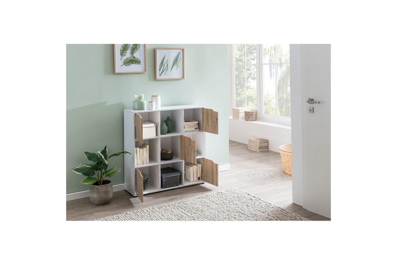 Stående hylle Wohnling Massa Melaminbelagt Sponplate med Oppbevaringsplass 5 Dører Moderne - Møbler - Bord - Avlastningsbord & sidobord - Konsollbord & gangbord