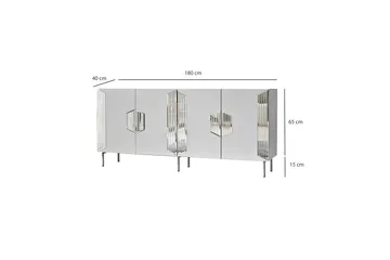 Stedum Konsollbord 180 cm - Hvit/Sølv - Oppbevaring - Oppbevaringsmøbler - Sideboard & skjenk
