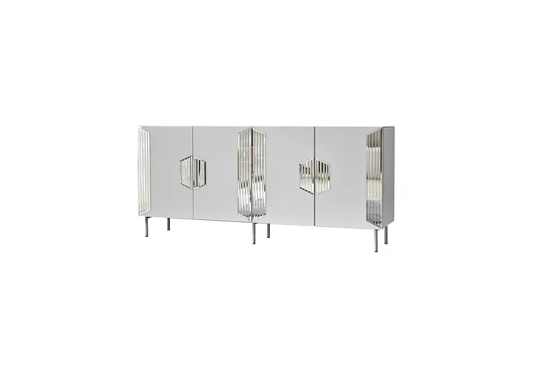 Stedum Konsollbord 180 cm - Hvit/Sølv - Oppbevaring - Oppbevaringsmøbler - Sideboard & skjenk