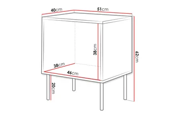 Stintino Nattbord 51 cm - Beige/Brun - Møbler - Bord - Avlastningsbord & sidobord - Sengebord & nattbord