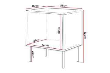 Stintino Nattbord 51 cm - Beige/Brun - Møbler - Bord - Avlastningsbord & sidobord - Sengebord & nattbord