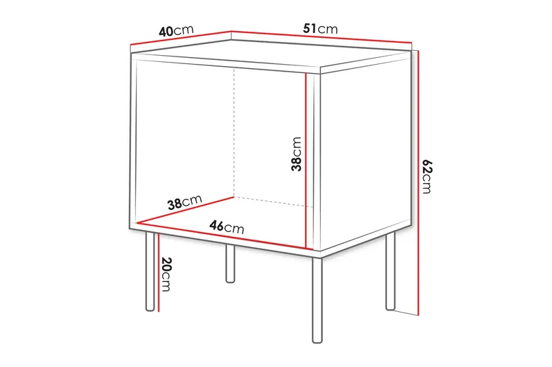 Stintino Nattbord 51 cm - Beige/Brun - Møbler - Bord - Avlastningsbord & sidobord - Sengebord & nattbord