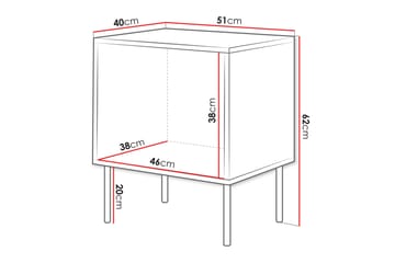Stintino Nattbord 51 cm - Svart/Brun - Møbler - Bord - Avlastningsbord & sidobord - Sengebord & nattbord
