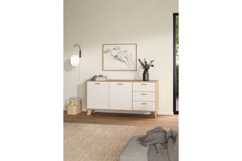 Sumita Konsollbord 147 cm - Hvit/Natur - Møbler - Bord - Avlastningsbord & sidobord - Konsollbord & gangbord