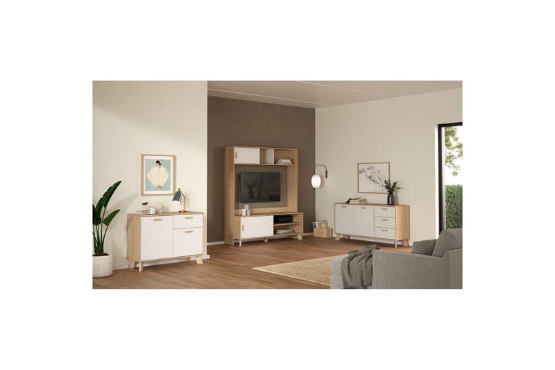 Sumita Konsollbord 99 cm - Hvit/Kirsebærrød - Møbler - Bord - Avlastningsbord & sidobord - Konsollbord & gangbord