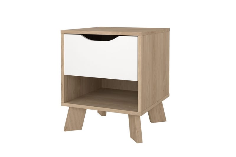 Sumita Nattbord 40 cm - Brun/Hvit - Møbler - Bord - Avlastningsbord & sidobord - Sengebord & nattbord