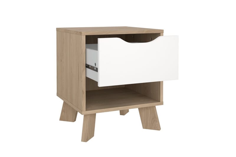 Sumita Nattbord 40 cm - Brun/Hvit - Møbler - Bord - Avlastningsbord & sidobord - Sengebord & nattbord