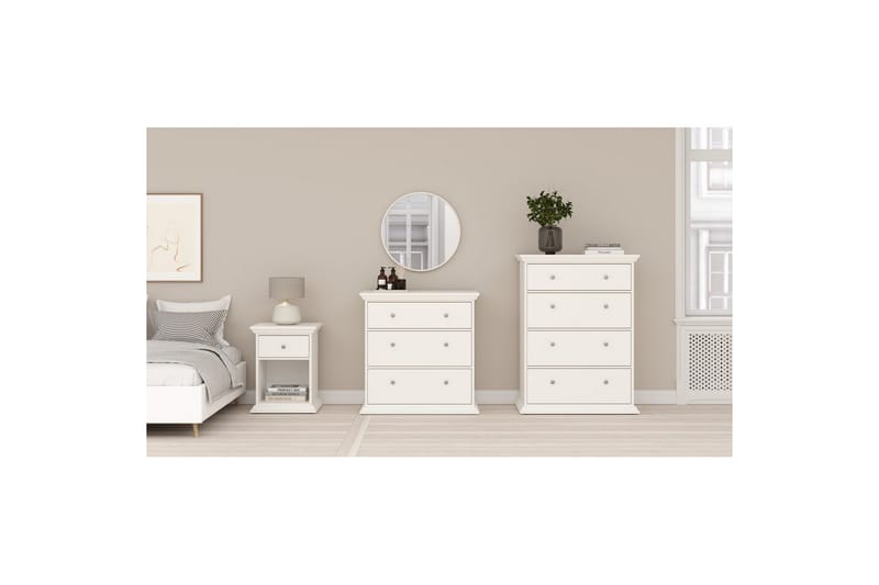 Suneta Nattbord 48 cm - Hvit - Møbler - Bord - Avlastningsbord & sidobord - Sengebord & nattbord