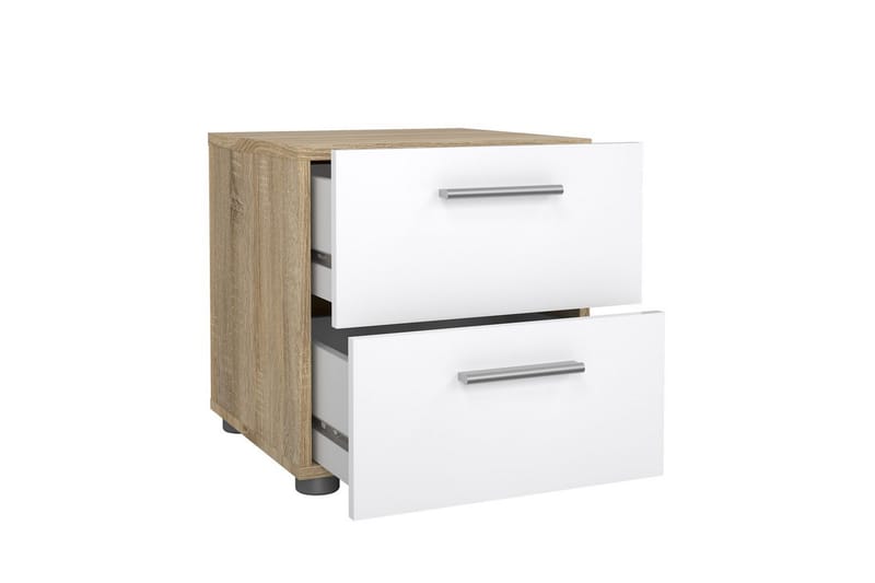 Suntia Nattbord 40 cm - Hvit/Natur - Møbler - Bord - Avlastningsbord & sidobord - Sengebord & nattbord