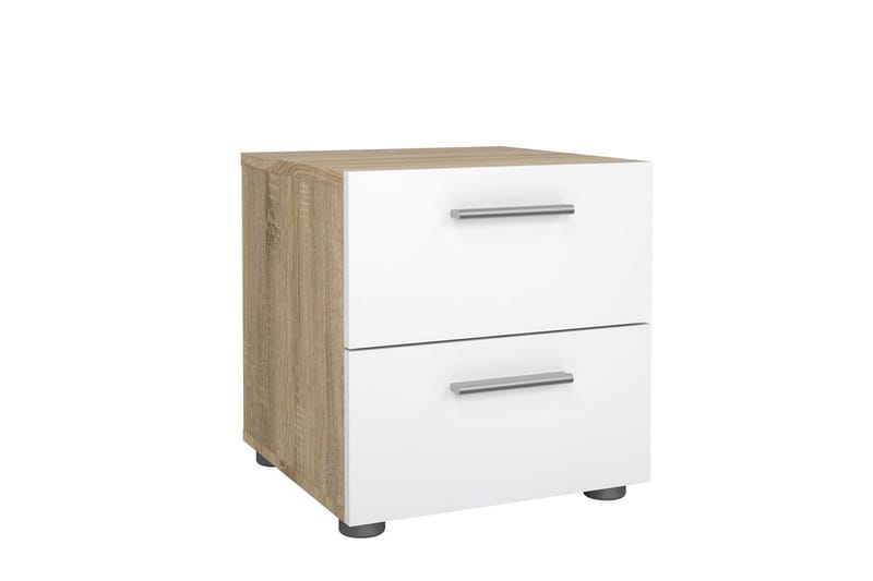 Suntia Nattbord 40 cm - Hvit/Natur - Møbler - Bord - Avlastningsbord & sidobord - Sengebord & nattbord