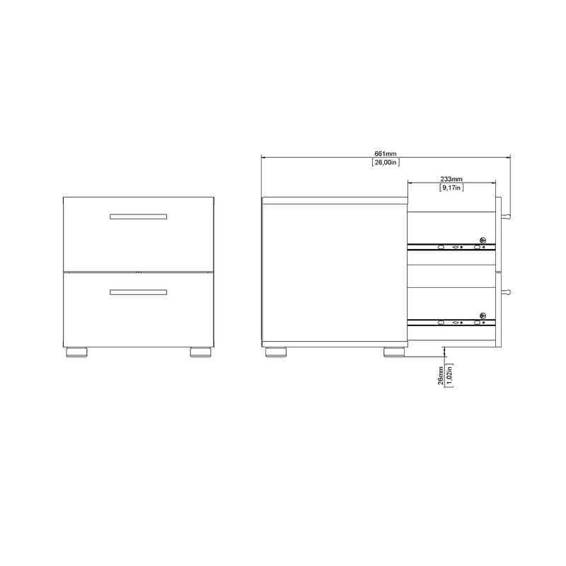 Suntia Nattbord med 2 skuffer 40x40x42 cm - Møbler - Bord - Avlastningsbord & sidobord - Sengebord & nattbord