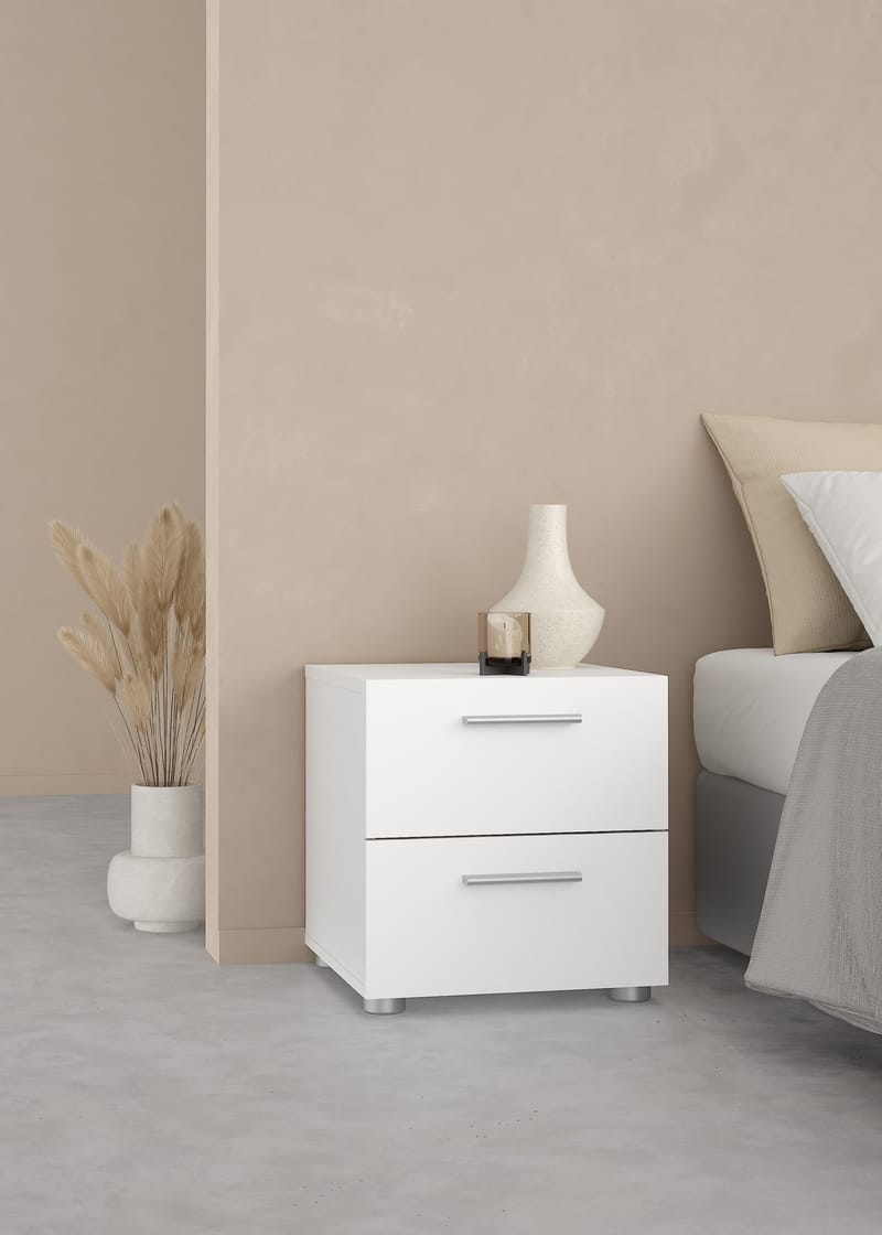 Suntia Nattbord med 2 skuffer 40x40x42 cm - Møbler - Bord - Avlastningsbord & sidobord - Sengebord & nattbord