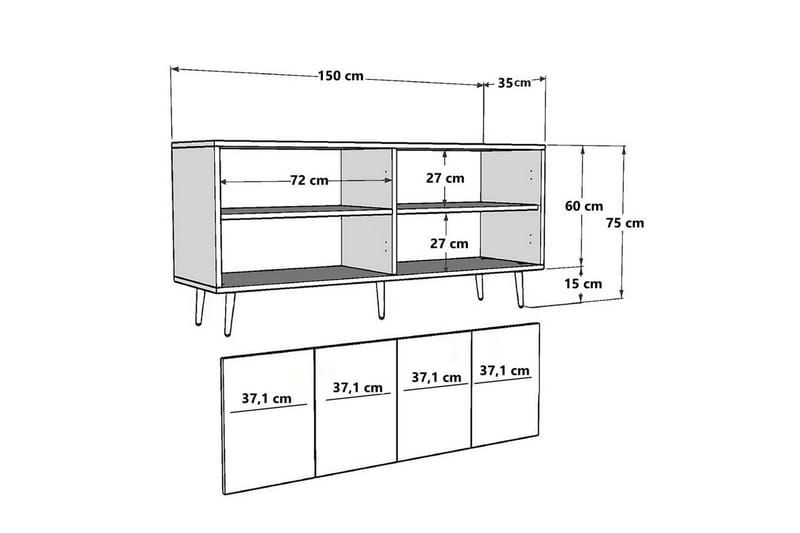 Swirl Konsollbord 150 cm - Gull/Hvit - Møbler - Bord - Avlastningsbord & sidobord - Konsollbord & gangbord