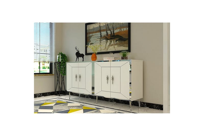 Swirl Konsollbord 150 cm - Hvit/Sølv - Møbler - Bord - Avlastningsbord & sidobord - Konsollbord & gangbord