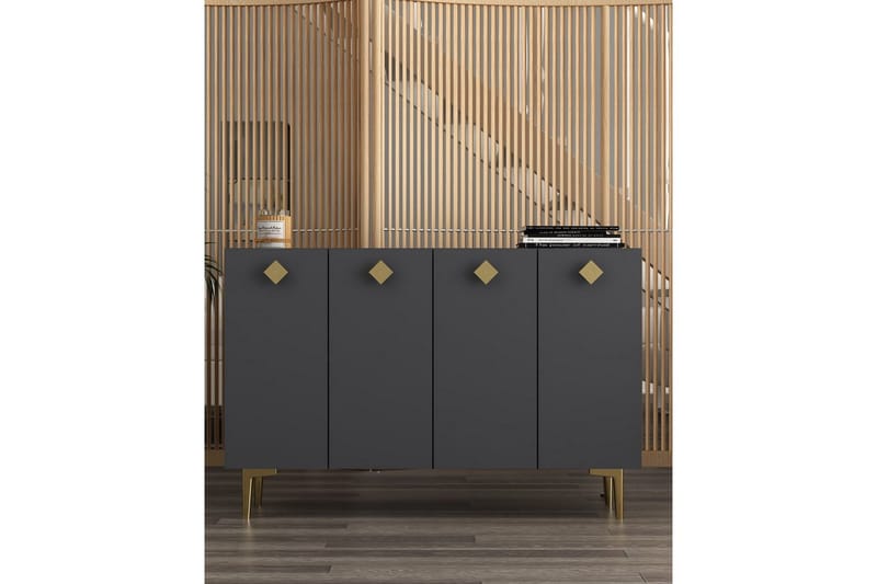 Sylas Konsollbord 120 cm - Antrasitt/Gull - Møbler - Bord - Avlastningsbord & sidobord - Konsollbord & gangbord