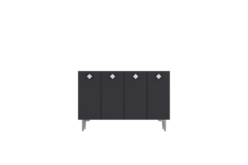 Sylas Konsollbord 120x120 cm, Antrasitt/Sølv