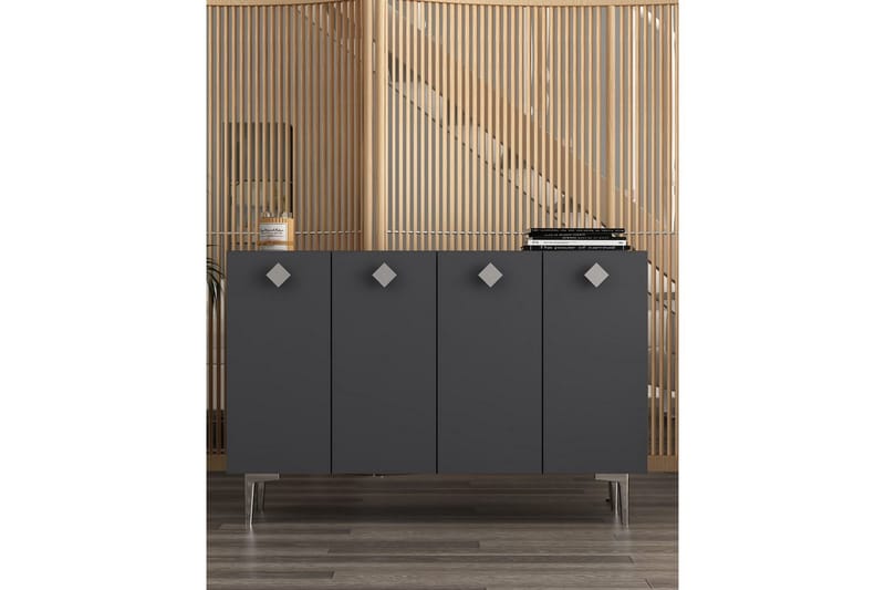 Sylas Konsollbord 120x120 cm - Antrasitt/Sølv - Møbler - Bord - Avlastningsbord & sidobord - Konsollbord & gangbord