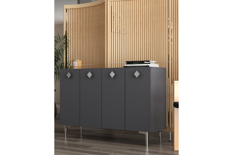 Sylas Konsollbord 120x120 cm - Antrasitt/Sølv - Møbler - Bord - Avlastningsbord & sidobord - Konsollbord & gangbord
