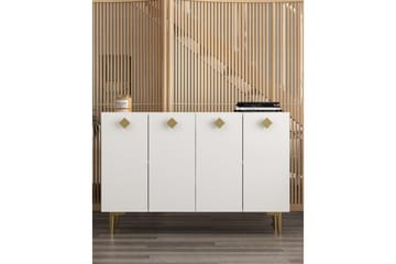 Sylas Konsollbord 120x120 cm - Hvit/Gull - Møbler - Bord - Avlastningsbord & sidobord - Konsollbord & gangbord