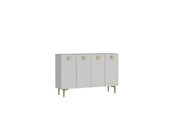 Sylas Konsollbord 120x120 cm - Hvit/Gull - Møbler - Bord - Avlastningsbord & sidobord - Konsollbord & gangbord