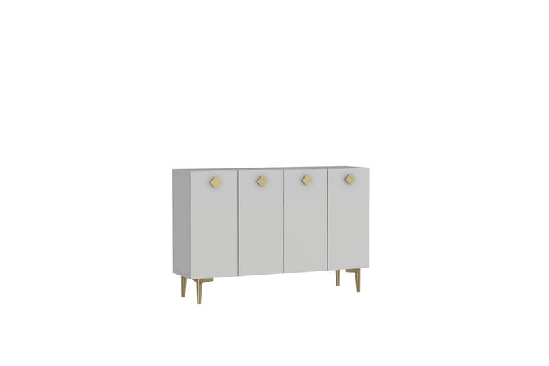 Sylas Konsollbord 120x120 cm - Hvit/Gull - Møbler - Bord - Avlastningsbord & sidobord - Konsollbord & gangbord