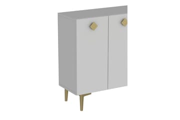 Sylas Konsollbord 120x120 cm - Hvit/Gull - Møbler - Bord - Avlastningsbord & sidobord - Konsollbord & gangbord