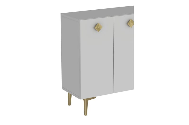 Sylas Konsollbord 120x120 cm - Hvit/Gull - Møbler - Bord - Avlastningsbord & sidobord - Konsollbord & gangbord