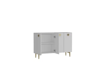 Sylas Konsollbord 120x120 cm - Hvit/Gull - Møbler - Bord - Avlastningsbord & sidobord - Konsollbord & gangbord