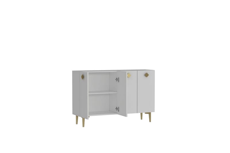 Sylas Konsollbord 120x120 cm - Hvit/Gull - Møbler - Bord - Avlastningsbord & sidobord - Konsollbord & gangbord