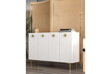 Sylas Konsollbord 120x120 cm - Hvit/Gull - Møbler - Bord - Avlastningsbord & sidobord - Konsollbord & gangbord