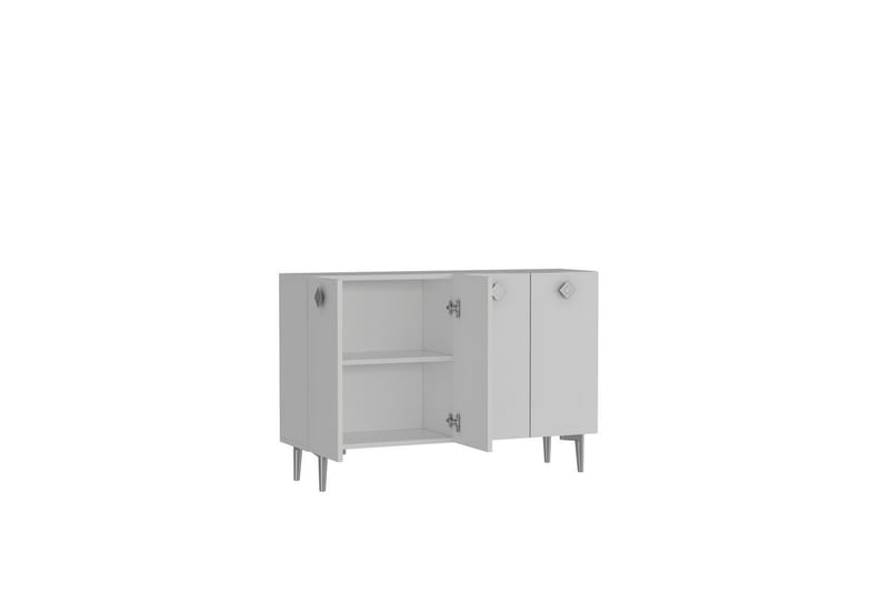 Sylas Konsollbord 120x120 cm - Hvit/Sølv - Møbler - Bord - Avlastningsbord & sidobord - Konsollbord & gangbord