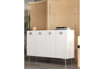 Sylas Konsollbord 120x120 cm - Hvit/Sølv - Møbler - Bord - Avlastningsbord & sidobord - Konsollbord & gangbord