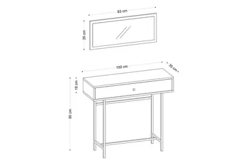 Taharoa Konsollbord 100 cm - Eik/Sort - Møbler - Bord - Avlastningsbord & sidobord - Konsollbord & gangbord