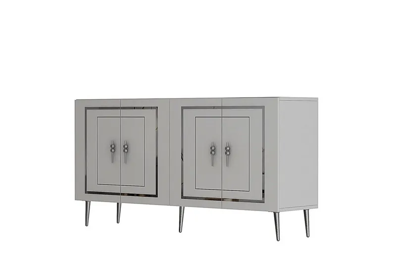 Talon Konsollbord 150 cm, Hvit/Sølv