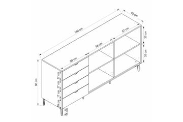 Tarnen Konsollbord 180 cm - Svart/Sand/Hvit - Møbler - Bord - Avlastningsbord & sidobord - Konsollbord & gangbord