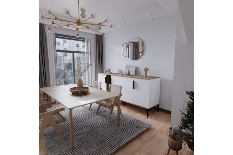 Tarz Konsollbord 180 cm - Eik/Hvit - Møbler - Bord - Avlastningsbord & sidobord - Konsollbord & gangbord