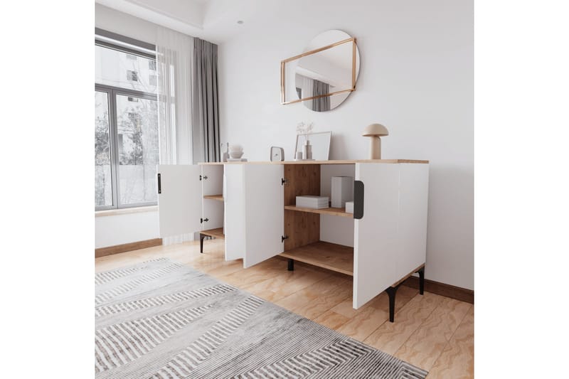 Tarz Konsollbord 180 cm - Eik/Hvit - Møbler - Bord - Avlastningsbord & sidobord - Konsollbord & gangbord