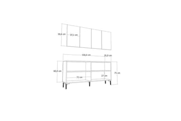 Tavrosen Konsollbord 150 cm - Antrasitt - Møbler - Bord - Avlastningsbord & sidobord - Konsollbord & gangbord