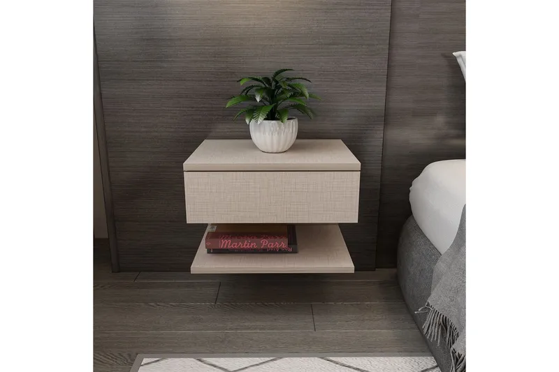 Telo Nattbord 45 cm - Beige - Møbler - Bord - Avlastningsbord & sidobord - Sengebord & nattbord