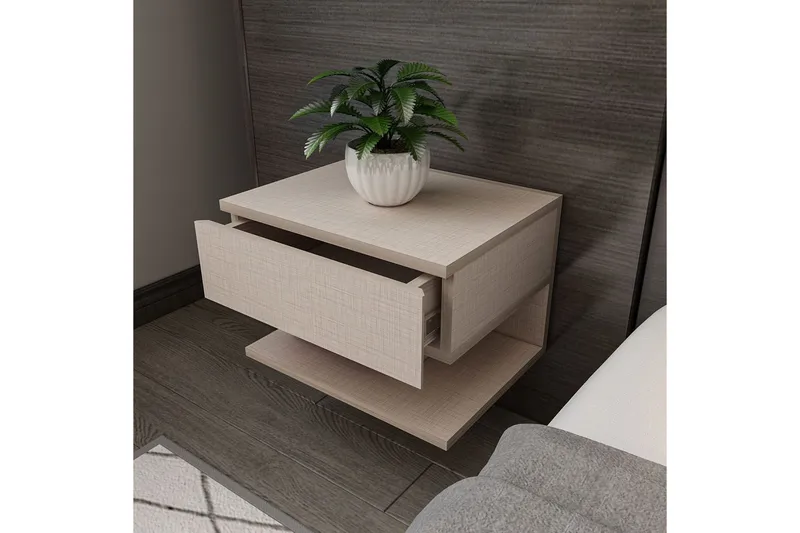 Telo Nattbord 45 cm - Beige - Møbler - Bord - Avlastningsbord & sidobord - Sengebord & nattbord