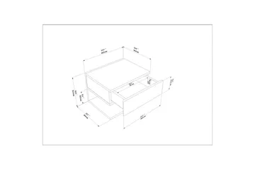 Telo Nattbord 45 cm - Beige - Møbler - Bord - Avlastningsbord & sidobord - Sengebord & nattbord