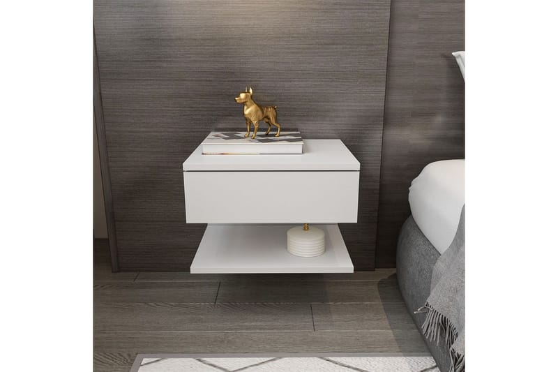 Telo Nattbord 45 cm - Hvit - Møbler - Bord - Avlastningsbord & sidobord - Sengebord & nattbord