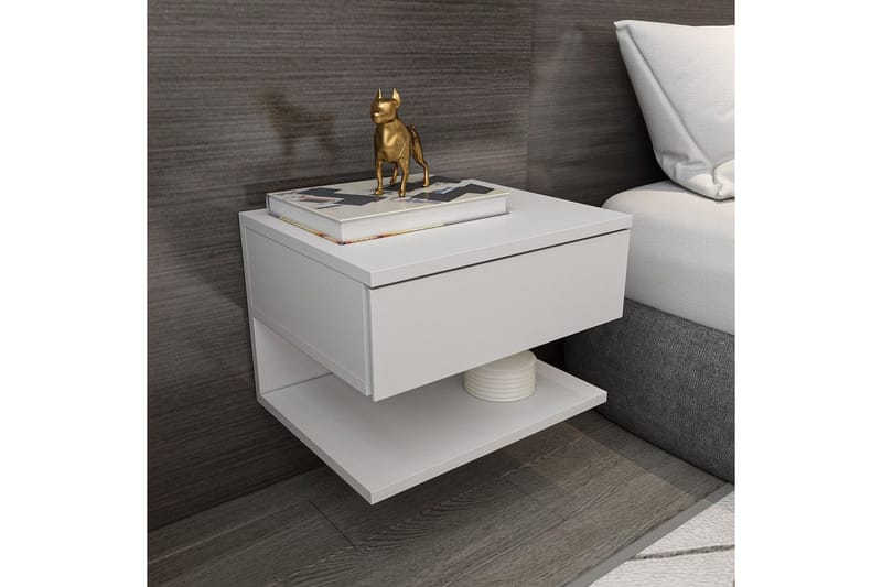 Telo Nattbord 45 cm - Hvit - Møbler - Bord - Avlastningsbord & sidobord - Sengebord & nattbord