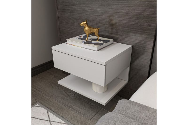 Telo Nattbord 45 cm - Hvit - Møbler - Bord - Avlastningsbord & sidobord - Sengebord & nattbord
