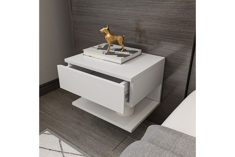 Telo Nattbord 45 cm - Hvit - Møbler - Bord - Avlastningsbord & sidobord - Sengebord & nattbord