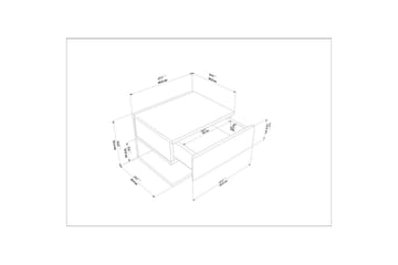 Telo Nattbord 45 cm - Rød - Møbler - Bord - Avlastningsbord & sidobord - Sengebord & nattbord