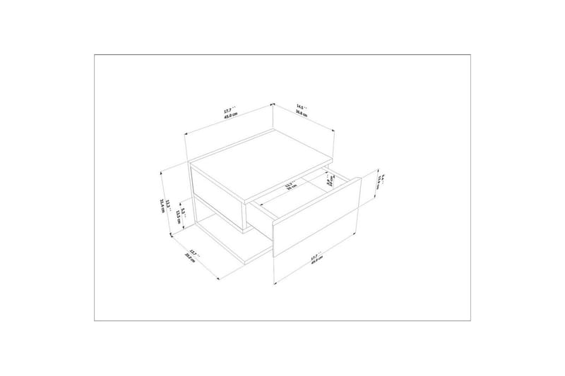 Telo Nattbord 45 cm - Rød - Møbler - Bord - Avlastningsbord & sidobord - Sengebord & nattbord