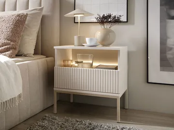 Tenorio Nattbord 54 cm - Beige - Møbler - Bord - Avlastningsbord & sidobord - Sengebord & nattbord